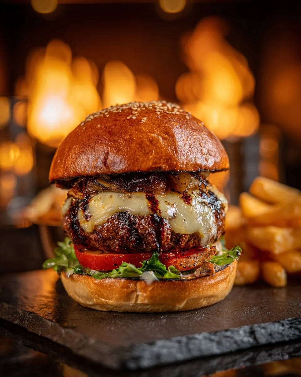Black Garlic Truffle Gouda Gourmet Burger