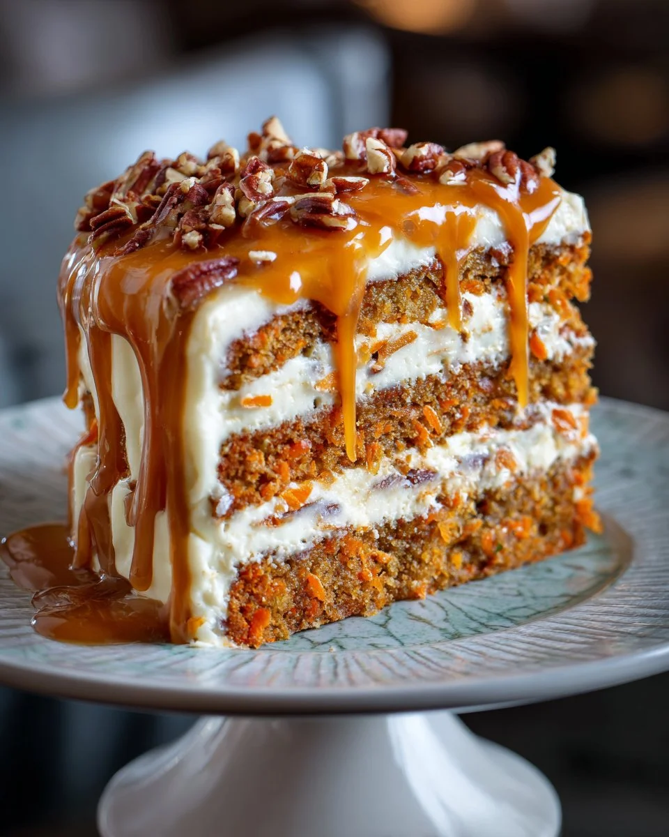 Caramel Pecan Carrot Heaven Cake