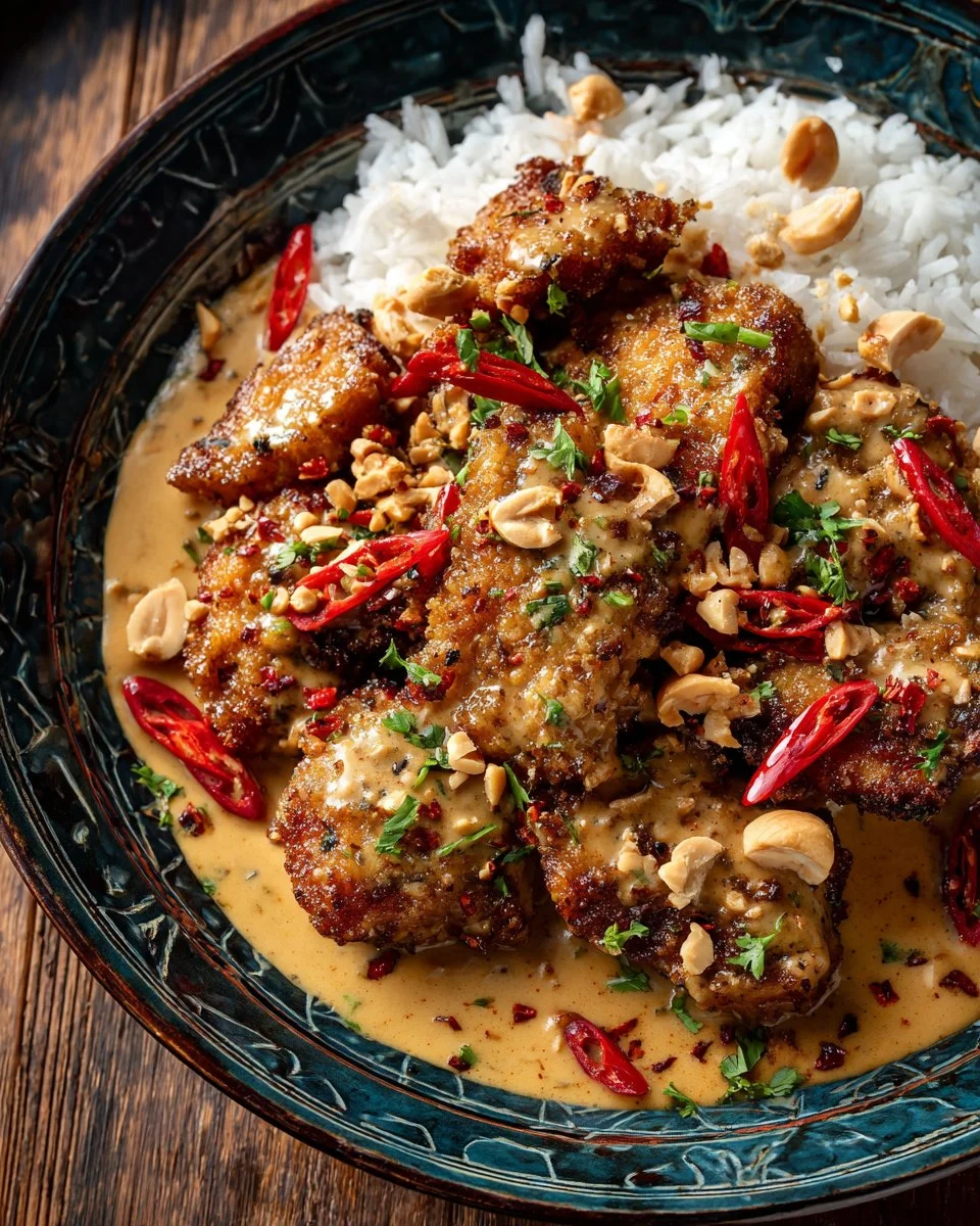 Crispy Chinese Peanut Butter Chicken