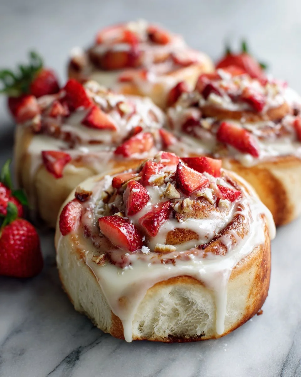 Delicious Strawberry Cheesecake Cinnamon Rolls