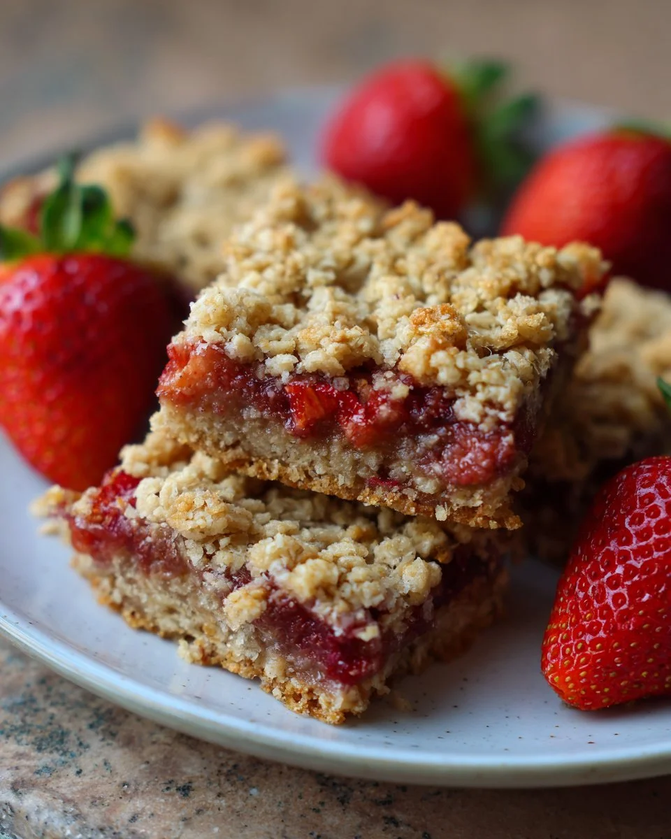 Juicy Strawberry Oatmeal Bars