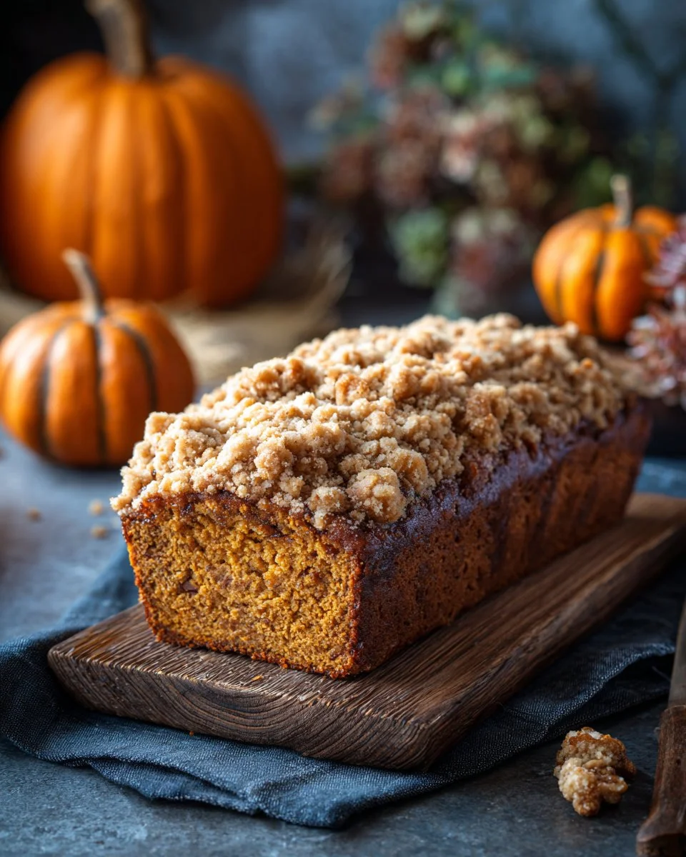 Maple Pumpkin Bread with Streusel Topping