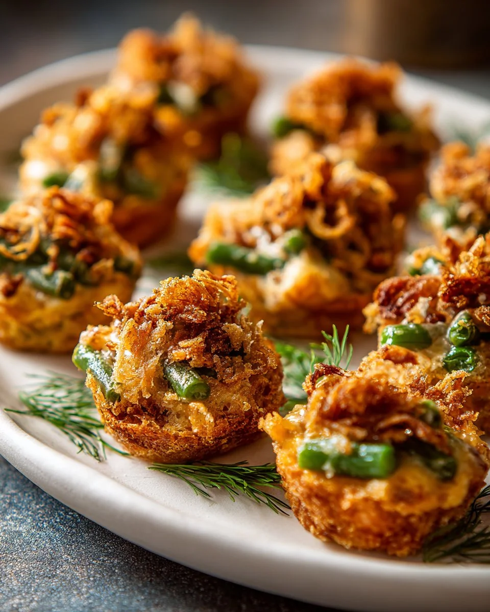 Mini Green Bean Casserole Bites