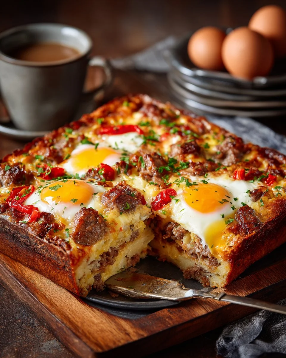 Sweet Maple Beef Sausage Breakfast Casserole (Halal-Friendly)
