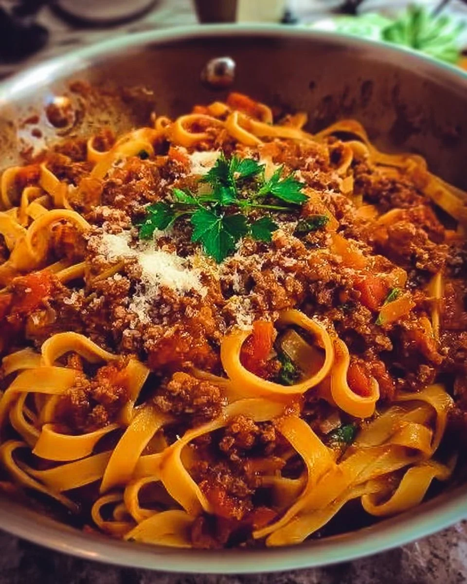 One Pot Fettuccine with Halal Beef Bolognese