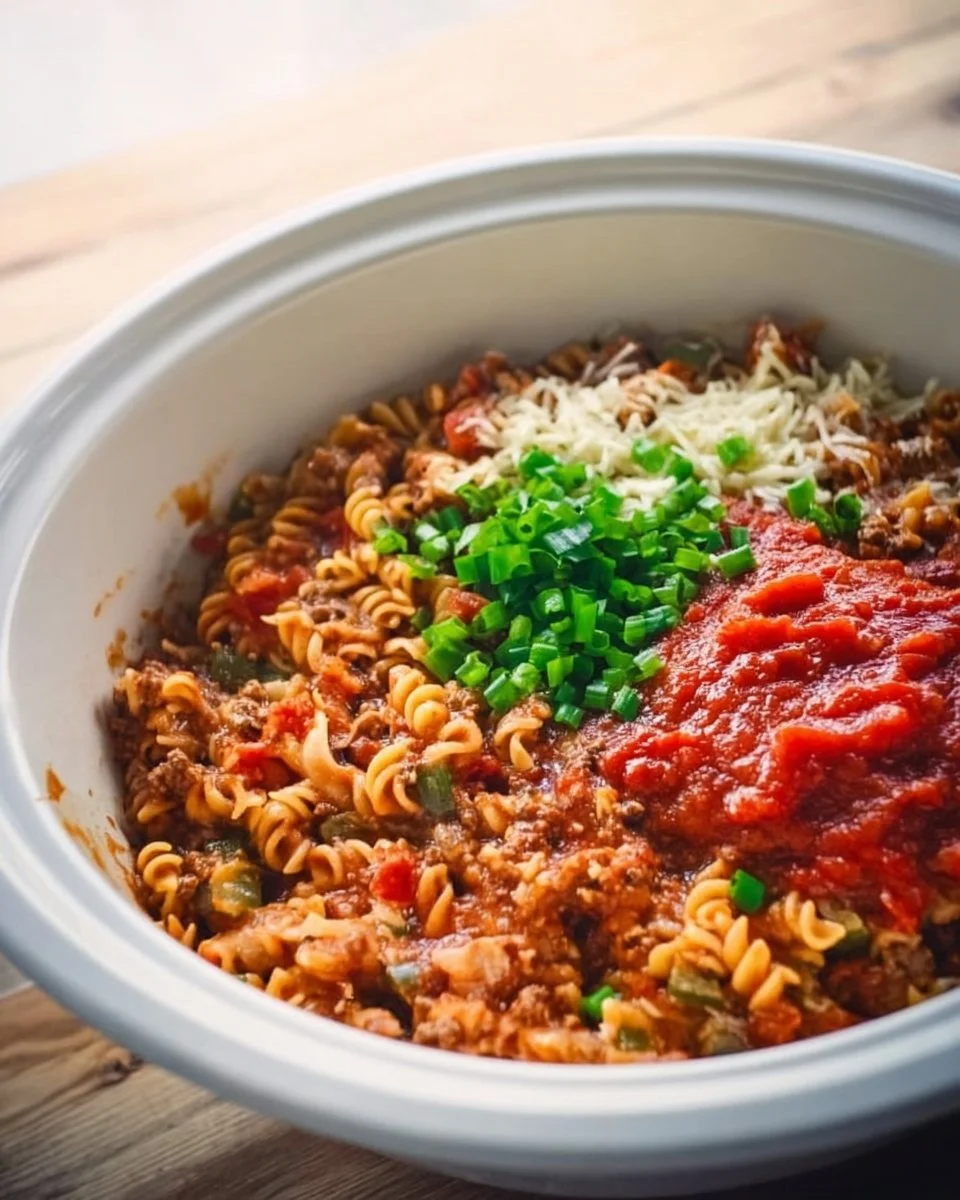 Slow Cooker Taco Pasta